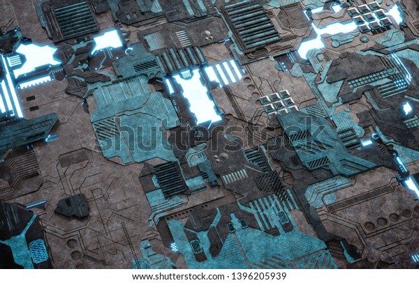 Futuristic Tech Panel Texture Background Lots Stock Illustration ...