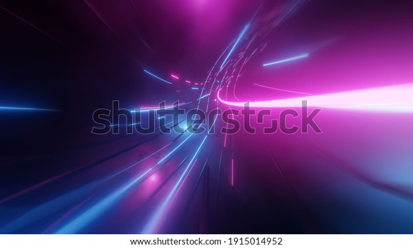Futuristic\
technology abstract background with lines for network, big data,\
data center, server, internet, speed. Abstract neon lights into\
digital technology tunnel. 3D\
render