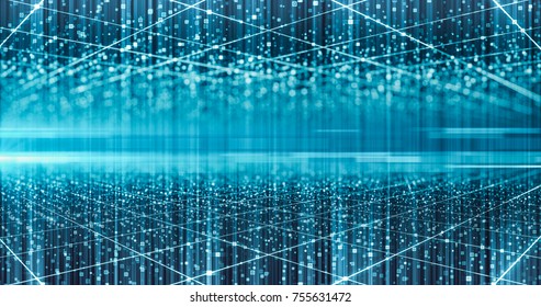 Futuristic Technology Blue Lines And Light. Abstract Future Background Modern Concept.