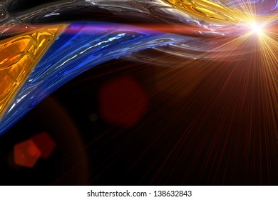 futuristic technology wave background design with lights
