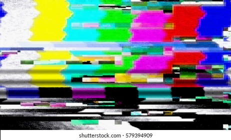 Futuristic, TV color bars malfunction screen display. From a series of abstract future tech imagery.