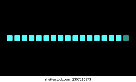 Futuristic uploading progress bar isolated on black background. Progress loading bar 4k. 3D animation