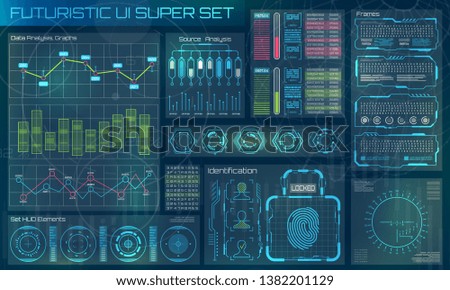 Futuristic User Interface. HUD Infographic Elements for Motion Design - Illustration raster