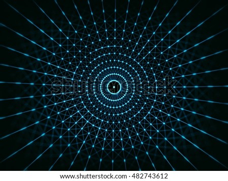 Futuristic virtual circle technology background, Fiber virtual optic cables, fibre connection, telecomunications concept, digitally generated image.
