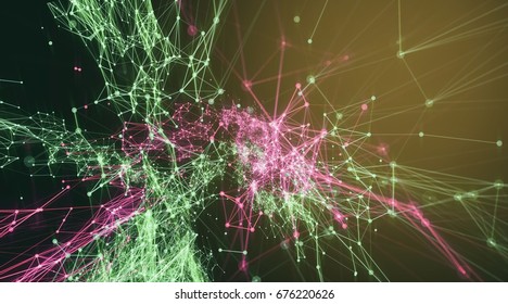 Futuristic virtual cyber attack technology background, digitally generated image, 3d rendering, 3d illustration