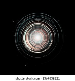 Futuristic Virtual Graphic Touch User Interface HUD Over Black Background