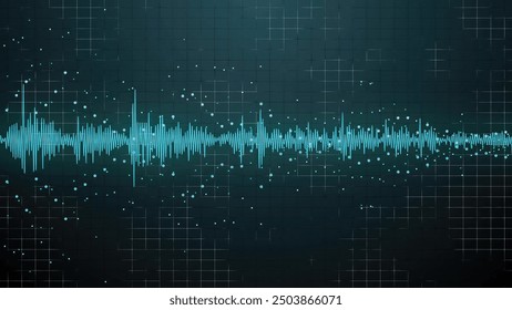 Futuristic visualization of the sound waveform