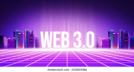 Futuristic Web 3.0 Concept Abstract Scientific Background with New Technology Concept. Modern Science and technology backdrop