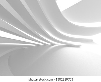 Futuristic White Architecture Design Background. 3d Render Illustration