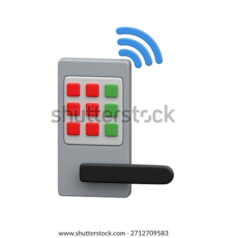 A futuristic wireless smart lock featuring keypad access and digital security