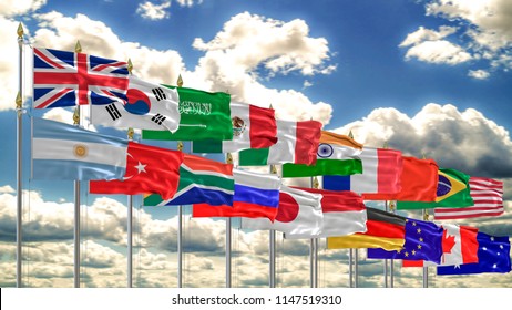 G20 Flag Summit Silk Waving Flags Stock Illustration 1147519310 ...