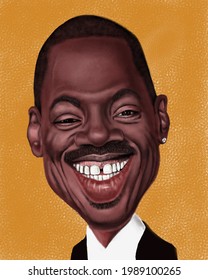 Gabrovo, Bulgaria- March 11. 2020. Caricature Of 
Eddie Murphy. Digital Drawing. Portrait.