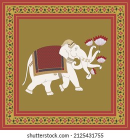 Gajraj, Ride of Lord Vishnu, Digital Artwork