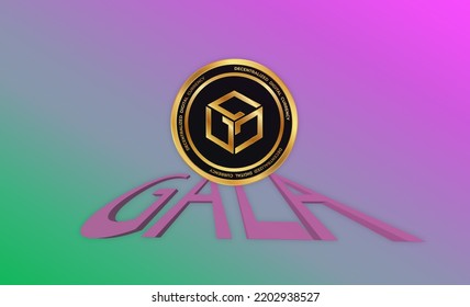 Gala Virtual Currency Logo Images. 3d Illustration