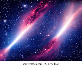 Galactic Ballet: A Luminous Dance of Colliding Realms