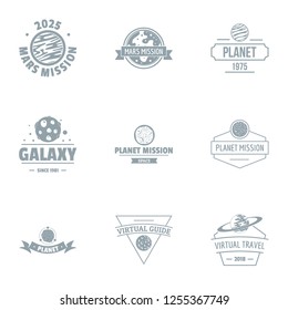 Galactic Logo Set. Simple Set Of 9 Galactic Logo For Web Isolated On White Background