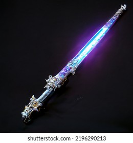 Galactic Star Sword, Full, Ultra Detailed, 8k. Illustration Flat Design Art