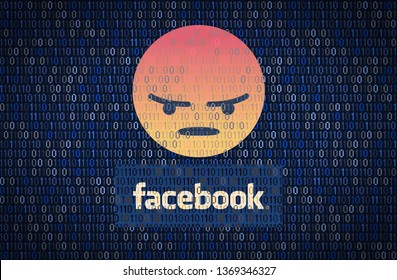 GALATI, ROMANIA - 10 APRIL 2018: Facebook Data Security And Privacy Issues. Data Encription Concept