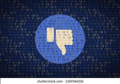 GALATI, ROMANIA - 10 APRIL 2018: Facebook Thumb Down Security And Privacy Issues. Data Encription Concept