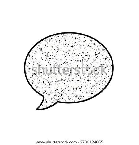Galaxy Chat Bubble Icon – Cosmic Messaging Communication Vector