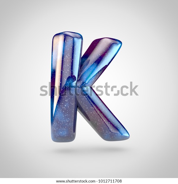 blue letter k 3d renderd