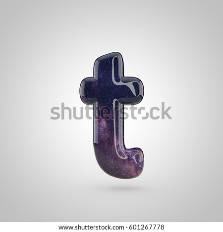 Galaxy Letter T Lowercase 3 D Render Stock Illustration Royalty