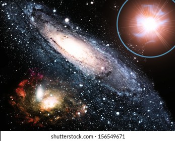 A  Galaxy And A Super Nova