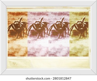 Gallery Wall Frame Decor , Marco photography spider pop art digital background, contemporary poster design, cover art 