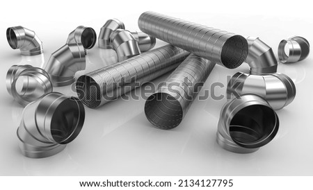 Similar – Image, Stock Photo Galvanized spiral ducts in the rain
