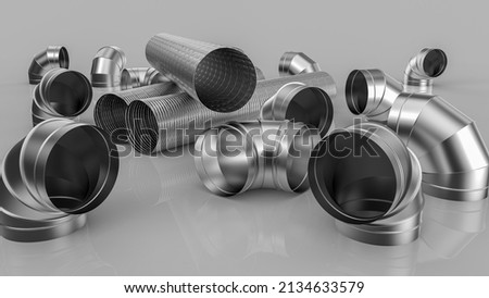 Similar – Image, Stock Photo Galvanized spiral ducts in the rain