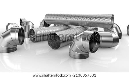 Similar – Image, Stock Photo Galvanized spiral ducts in the rain