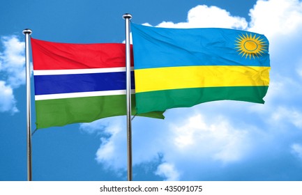 Gambia flag with rwanda flag, 3D rendering  - Shutterstock ID 435091075