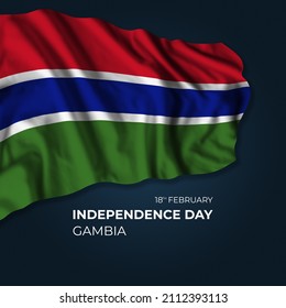 Gambia Independence Day Greetings Card Flag Stock Illustration ...