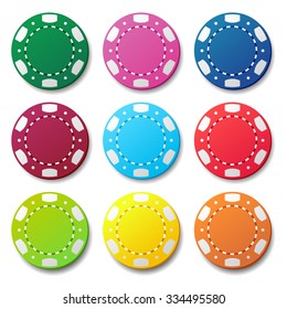 Illustration Nine Colorful Poker Chips On Stock Vector (Royalty Free ...