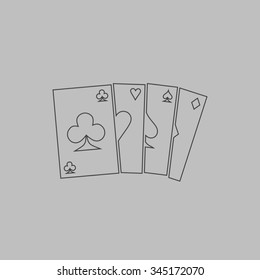 Game Cards Flat Outline Icon On Stock Illustration 345172070 | Shutterstock