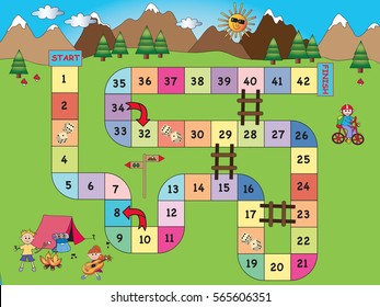 Game Children Board Game Mountain Stock Illustration 565606351 ...