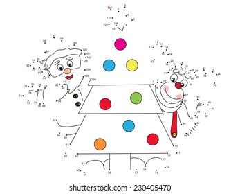 Game For Children For Christmas: Join The Dots Following The Numbers. 