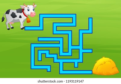 Game Cow Maze Find Way To The Haystack