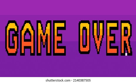 Game Over 80's Pixeled Videogame