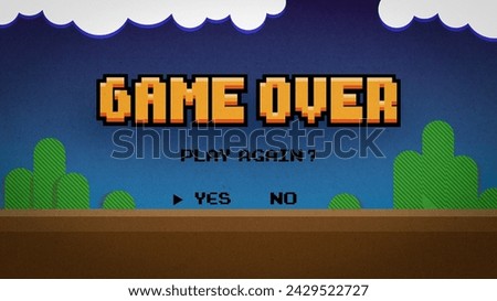 Game Over background with player selection.8 bit game.retro game.	