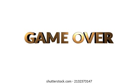 Game Over Gold Text On Animation. Retro, Colorful Video Footage.