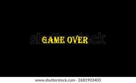 Game over message icon isolated on black background.