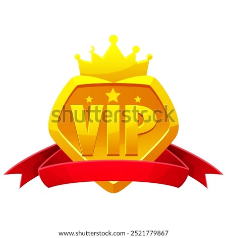 Game UI VIP con Gold Diamond with red ribbon. Similar JPG  copy