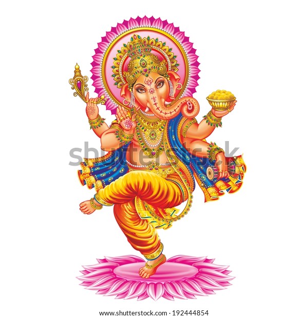 Ganesha Background White Stock Illustration 192444854