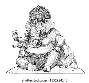 ガネシャ インドの神 半人間の象 幻想的なイラスト のイラスト素材 Shutterstock