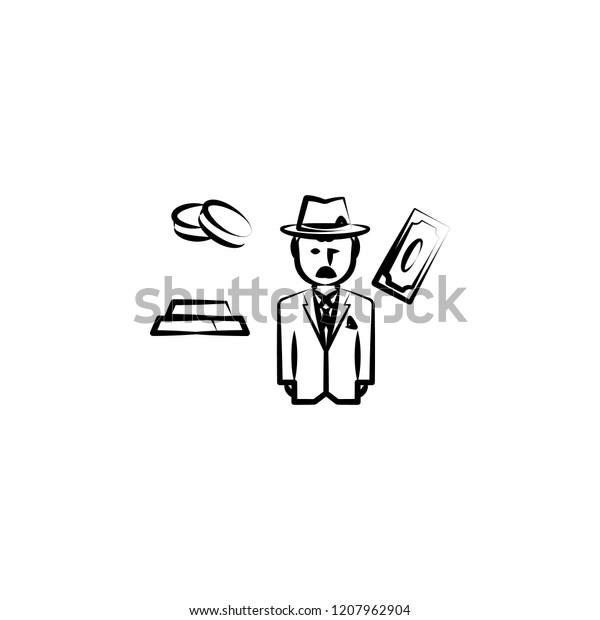 gang, criminal, money,\
mafia icon. Element of crime icon for mobile concept and web apps.\
Hand drawn gang, criminal, money, mafia icon can be used for web\
and mobile