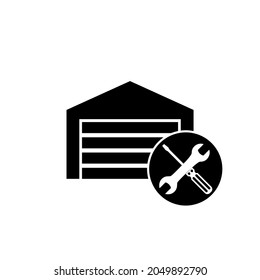 Garage Door Repair Icon Isolated On White Background