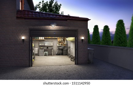 House Garage Images Stock Photos Vectors Shutterstock