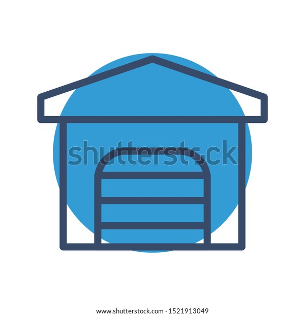 Garage icon\
isolated on abstract\
background\
