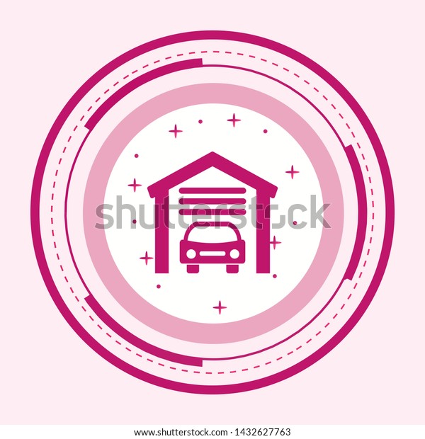 Garage Icon In\
Trendy Style Isolated\
Background\
